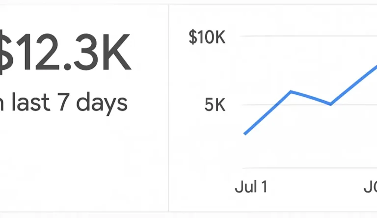 داشبورد Google Analytics یا نمودار رشد فروش