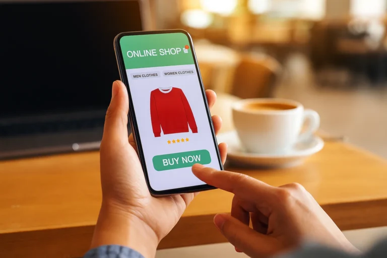 کاربر در حال خرید اینترنتی از فروشگاه وردپرسی با تجربه کاربری حرفه ای